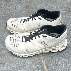 On Running White and Black Sneakers with Breathable Design